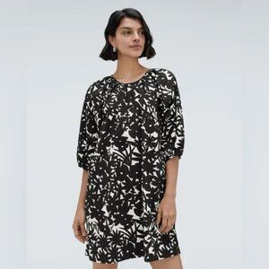 Everlane Seersucker Floral Puff Sleeve Mini Dress Scandinavian Summer Sundress